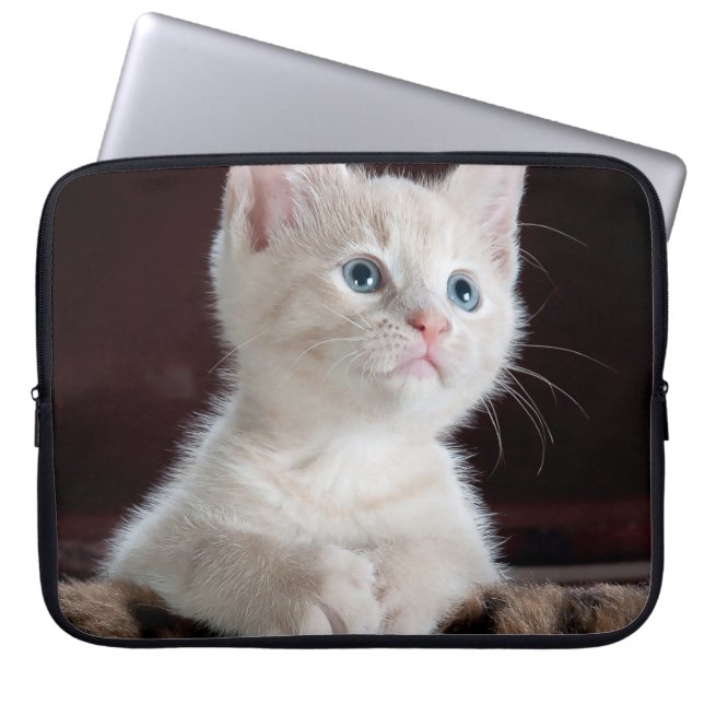 Housse Pour Ordinateur Portable Kitten blanc vulnérable (Devant)