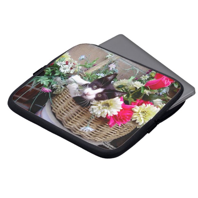 Housse Pour Ordinateur Portable Kitten dans un panier (Devant haut)
