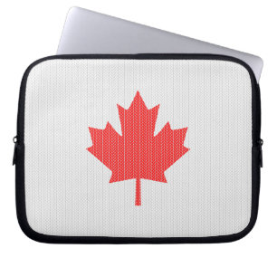 Housse Pour Ordinateur Portable Knit Style Maple Leaf Knitting Motif
