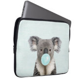Housse Pour Ordinateur Portable Koala soufflant un chewing-gum bleu (Devant droit)