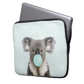Housse Pour Ordinateur Portable Koala soufflant un chewing-gum bleu (devant gauche)