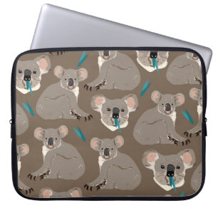 Housse Pour Ordinateur Portable Koala sur arrière - plan brun neutre sans soudure