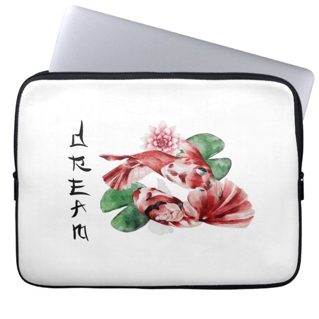 Housse Pour Ordinateur Portable Koi Fish Style japonais Script Art oriental (Devant)