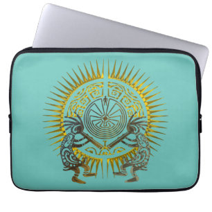 Housse Pour Ordinateur Portable Kokopelli Duo - Homme Dans Le Maze - Soleil 1