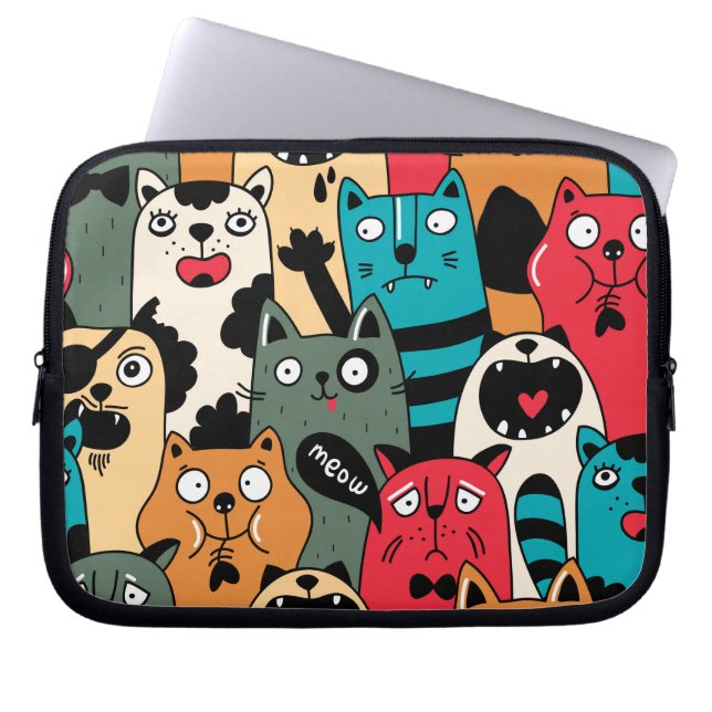 Housse Pour Ordinateur Portable La Crowd of cats (Devant)