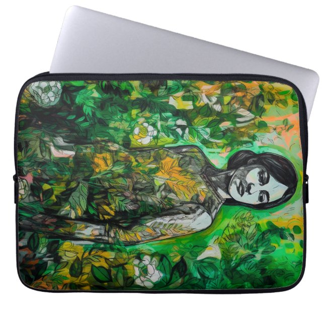 Housse Pour Ordinateur Portable La Dame Mystère (Devant)