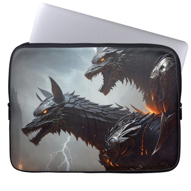 Housse Pour Ordinateur Portable La foudre Cyborg Wolves (Devant)