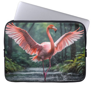 Housse Pour Ordinateur Portable La grâce en vol : Le Flamant rose rose