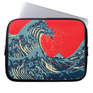 Housse Pour Ordinateur Portable La Grande vague Hokusai dans le style art de l'esp