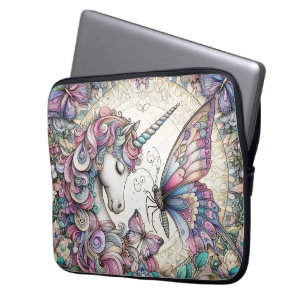 Housse Pour Ordinateur Portable La Licorne Et Le Papillon