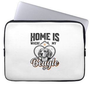 Housse Pour Ordinateur Portable La maison est où est mon Beagle Design de chien vi