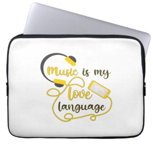 Housse Pour Ordinateur Portable La musique est ma langue d'amour phrase romantique