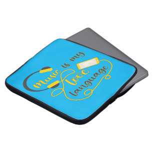 Housse Pour Ordinateur Portable La musique est ma langue d'amour phrase romantique