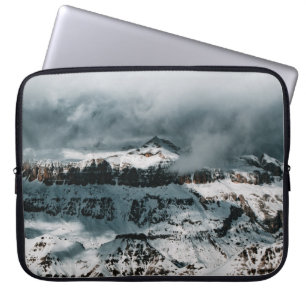 HOUSSE POUR ORDINATEUR PORTABLE LA NEIGE COUVERT LA MONTAGNE SOUS LE CIEL NUAGE PE