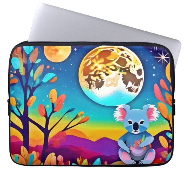 Housse Pour Ordinateur Portable La nuit Lune de Koala (Devant)