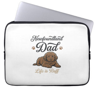 Housse Pour Ordinateur Portable La vie de papa Terre-Neuve est difficile T-shirt v