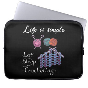 Housse Pour Ordinateur Portable La vie est un simple Crochet du sommeil
