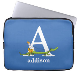 Housse Pour Ordinateur Portable L'ABC de Dr Seuss : Lettre A - Blanc Ajoutez vot