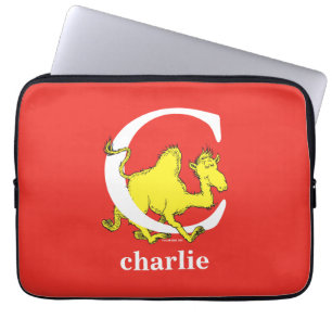 Housse Pour Ordinateur Portable L'ABC de Dr Seuss : Lettre C - Blanc Ajoutez vot
