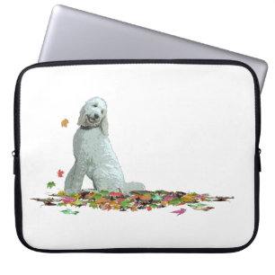 Housse Pour Ordinateur Portable Labradoodle Chien En Feuille Portable Sleeve