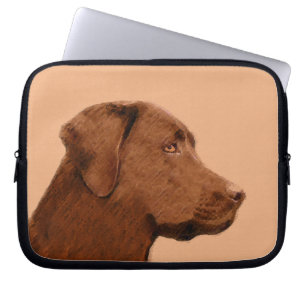 Housse Pour Ordinateur Portable Labrador Retriever (Chocolat) Peinture - Chien Art