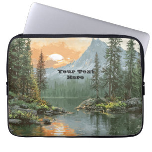 Housse Pour Ordinateur Portable Lac au coucher de soleil