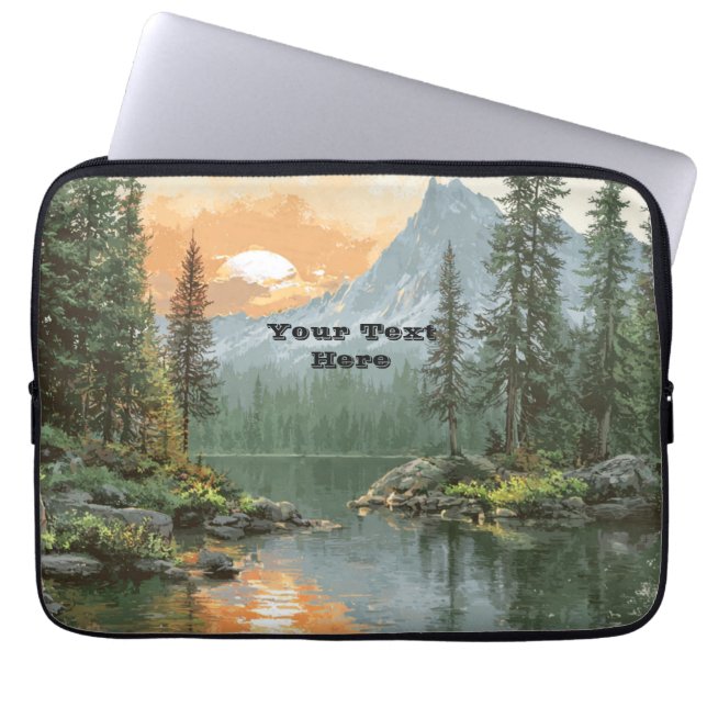 Housse Pour Ordinateur Portable Lac au coucher de soleil (Devant)