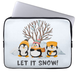 Housse Pour Ordinateur Portable Laisse-le pingouins à neige