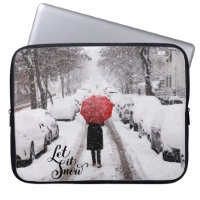 Laisser Enneiger Parapluie Rouge | Scène hivernale
