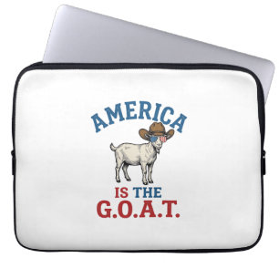 Housse Pour Ordinateur Portable L'Amérique est le G.O.A.T T-shirt de cow-boy patri