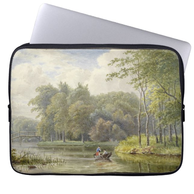 Housse Pour Ordinateur Portable Landschap a rencontré Figuren à een Roeibootje Vin (Devant)