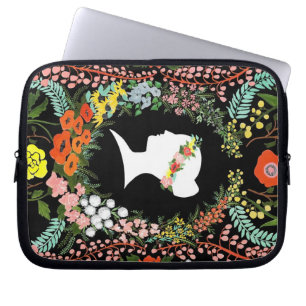 Housse Pour Ordinateur Portable Langue de l'ordinateur portable 10" de fleurs cas
