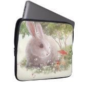 Housse Pour Ordinateur Portable Lapin avec Fleurs (Devant droit)