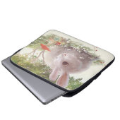 Housse Pour Ordinateur Portable Lapin avec Fleurs (Devant bas)