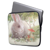 Housse Pour Ordinateur Portable Lapin avec Fleurs (devant gauche)