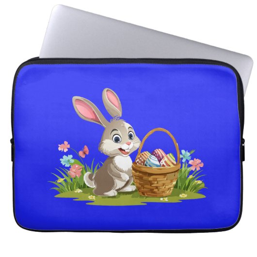 Housse Pour Ordinateur Portable lapin de Pâques (Devant)