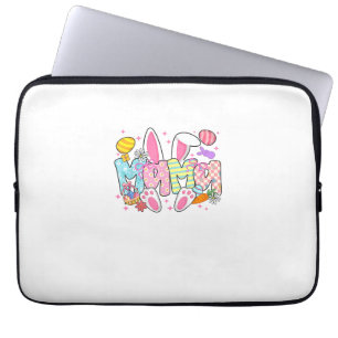 Housse Pour Ordinateur Portable Lapin de Pâques Maman Oreilles Coquette Nœud Lapin