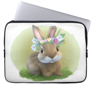 Housse Pour Ordinateur Portable Lapin de Pâques mignon pour une humeur positive