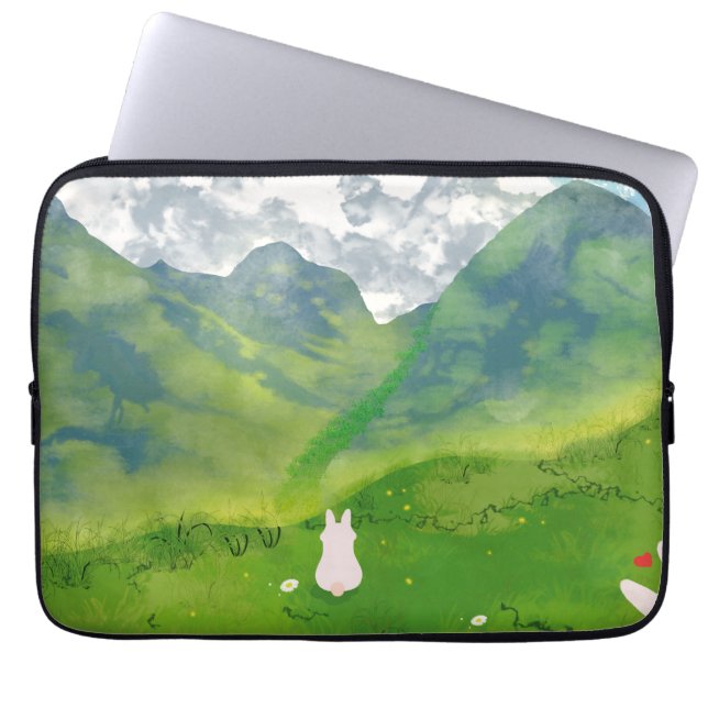 Housse Pour Ordinateur Portable Lapin mignon à Mountain View (Devant)