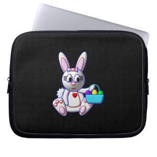 Housse Pour Ordinateur Portable Lapin mignon avec un panier