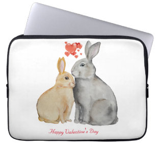 Housse Pour Ordinateur Portable Lapin mignon de la Saint Valentin