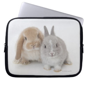 Housse Pour Ordinateur Portable Lapins de nain et de la Hollande Lop de deux