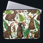 Housse Pour Ordinateur Portable Lapins et flore boisée 4<br><div class="desc">Lapins et fougères de la flore des bois à la main champignons,  beriies et insectes</div>