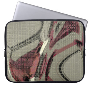 Housse Pour Ordinateur Portable L'art Abstrait gris et rouge