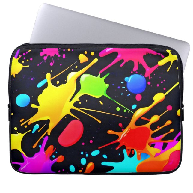 Housse Pour Ordinateur Portable L'Art Liquide : Dynamique et Vibrant (Devant)