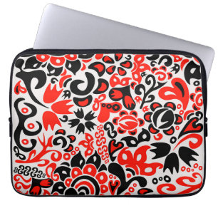 Housse Pour Ordinateur Portable L'art populaire ukrainien motif floral abstact
