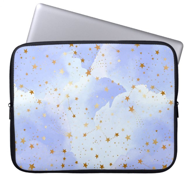 Housse Pour Ordinateur Portable Lavendar Golden Star Motif (Devant)