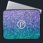 Housse Pour Ordinateur Portable Lavender Purple & Teal Aqua Green Sparkly Glitter<br><div class="desc">Conception personnalisée</div>
