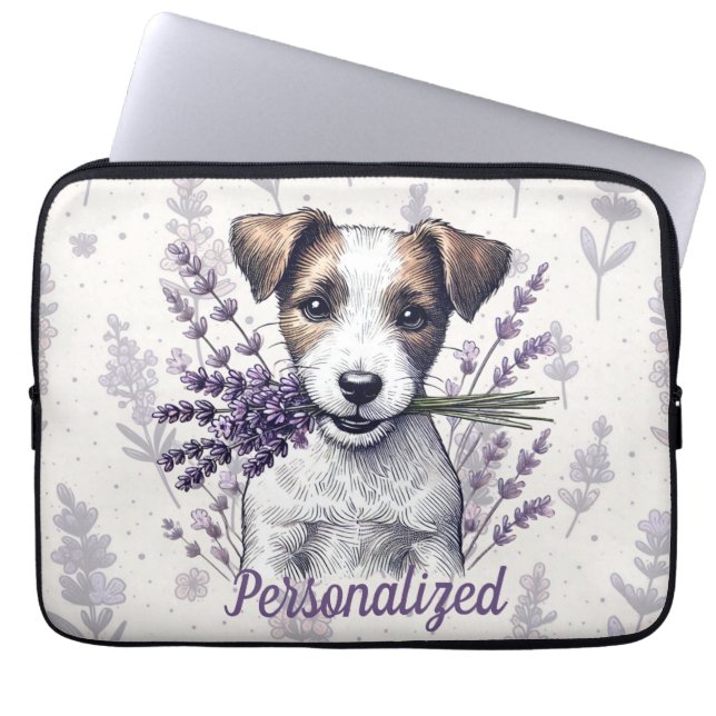 Housse Pour Ordinateur Portable Lavender Terrier Love (Devant)