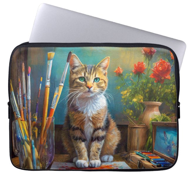 Housse Pour Ordinateur Portable Le Chat Artistique (Devant)